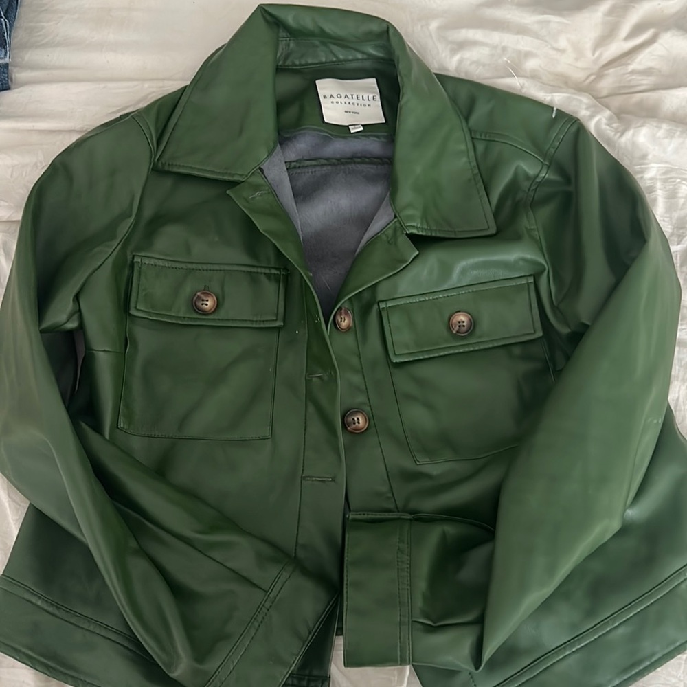 Green Leather Bagatelle Shacket